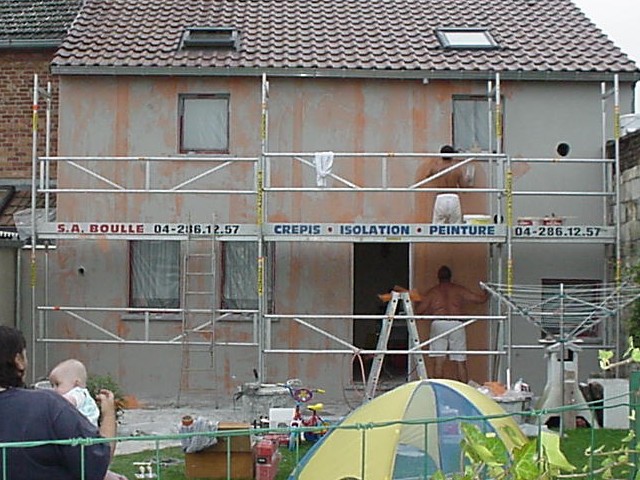 Rénovation de façade à Liège, sous enduit mince